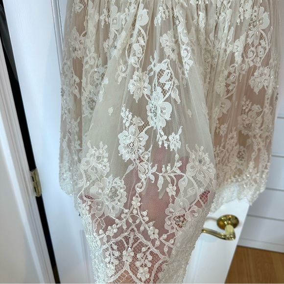 Sherri Hill Ivory mini sequin lace cocktail dress size 2 dress style #2957 - Picture 5 of 10